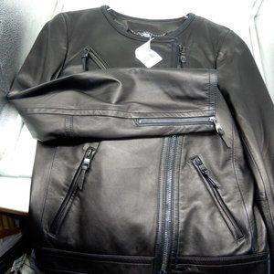 NWT COACH 84043 Collarless Leather Racer Jacket Moto MED $898